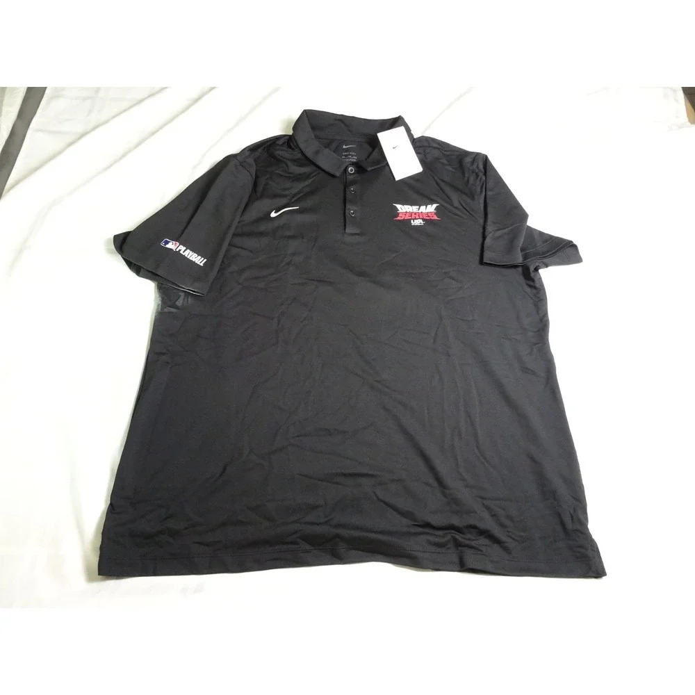 Dream Series USA Baseball Polo. Men's 2XL. Black, short sleeve - Picture 8 of 10